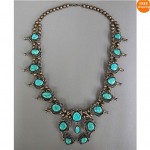 vintage navajo turquoise squash blossom necklace