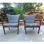 vintage pair of adrian pearsall walnut lounge chairs z