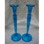 vintage pair of fenton large candlesticks