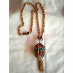 vintage schiaparelli glass pendant necklace