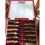 vintage sheffield antler handle cutlery set