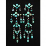 vintage silver and turquoise drop earrings