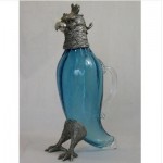 vintage silver plate and glass figural claret jug