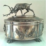 vintage sterling silver deer sugar bowl