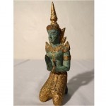 vintage thai gilt bronze kneeling temple figure z