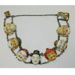 vintage toshikane porcelain gods of fortune bracelet