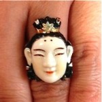 vintage toshikane porcelain sterling ring