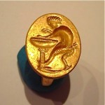 ancient greek solid gold ring seal