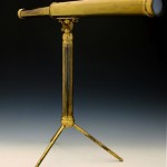 antique 1880s brass telescope on tripod stand