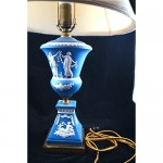 antique c. 1900 wedgwood jasperware lamp