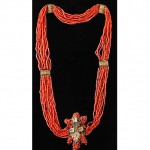 antique chinese sterling coral necklace