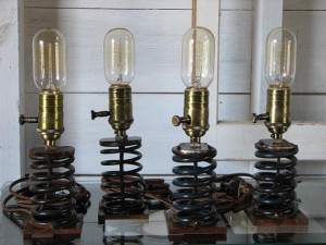 vintage industrial spring lamps