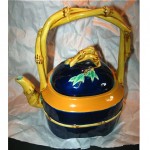 rare 1980s mintons christopher dresser attributed majolica tea pot z