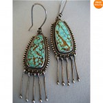 used perry short navajo turquoise earrings z