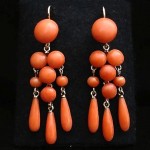 victorian coral 2-way earrings