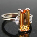 vintage 18k topaz diamond ring