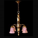 vintage 1930s belgian marbelized glass chandelier