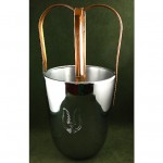 vintage 1930s revere ironworks chromium and copper ice bucket with thongs