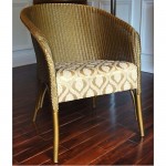 vintage 1940s lloyd loom gold wicker chair