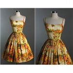 vintage 1950s floral cotton garden dress z