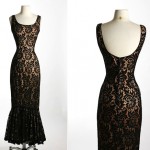 vintage 1950s lace illusion mermaid evening gown z