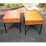 vintage 1950s pair of kittinger carved end tables