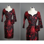 vintage 1950s silk cocktail dress