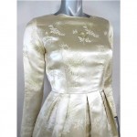 vintage 1950s silk ivory cocktail dress