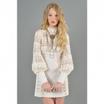 vintage 1970s cotton crochet mini festival dress z