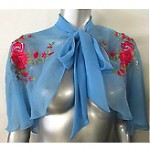 vintage 1970s embroidered chiffon cape z