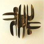 vintage 1970s large w vose abstract metal wall sculpture z