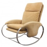 vintage 1970s milo baughman chrome rocking chair z