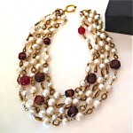 vintage 1980s chanel 5-strand pearl necklace