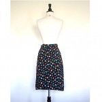 vintage 1980s ysl rive gauche heart print skirt