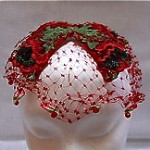 vintage bes-ben poppies veil hat z