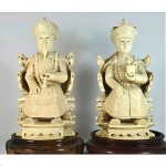 vintage chinese faux ivory bone carved figures z