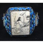 vintage chinese siilver filigree enamel bracelet