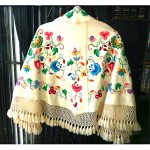 vintage hand embroidered wool shawl