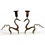 vintage karl hagenauer bronze candlesticks