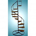 vintage large early 20th century 10-step cast iron spiral staircase z