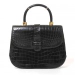 vintage lucille de paris crocodile structured handbag