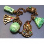 vintage max neiger egyptian revival charm bracelet