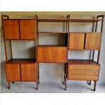 vintage mid-century teak room divider wall unit