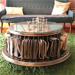 vintage mid-century upcycled magazine rack coffee table