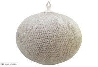 vintage mid-century woven wicker ball pendant