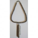 vintage native american sterling feather necklace