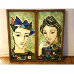 vintage pair of harris strong tile art