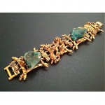vintage pegasus coro chinoiserie chunky stone bracelet