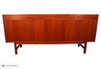 vintage restored danish modern teak credenza