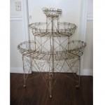 vintage shabby chic french wire plant stand